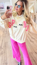 Cream Spooky Boo Contrast Patch Sweatshirt