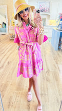 Uncle Frank Pink Cross Stitched Mini Dress