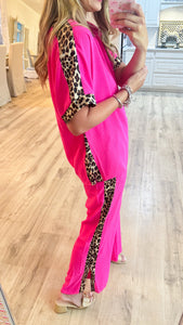 Hot Pink Leopard Pant Set