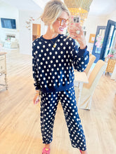 Navy Polka Dot Pant Set