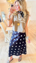 Black and White Polka Dot Midi Skirt