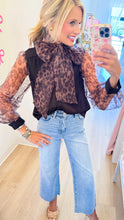 Black and Brown Leopard Bow Top