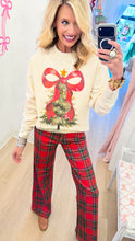 Red Plaid Wide Leg Pants