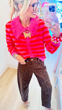 Hot Pink Stripe Cardigan