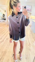 Grey Floral Beaded Blouse