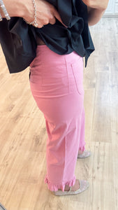Rose Straight Leg Ruffle Hem Pants