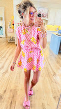 Pink Gingham Lemon Scallop Mini Skort Set