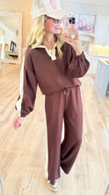 Brown Contrast Accent Pant Set