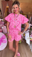 Fuchsia Floral Pattern Short Set