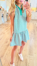 Green and Pink Printed Dress