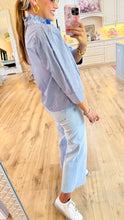 Blue Stripe Button Down Blouse