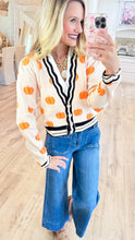 Oatmeal and Orange Pumpkin Knitted Cardigan