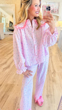 Pink Swiss Dot Striped Pajama Set