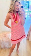 Red Gingham Contrast Sleeveless Dress