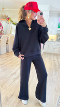 Black Collared Pullover Set