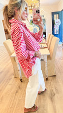 Ruby Gingham Button Down Top