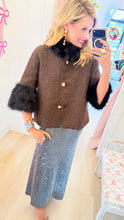 Ivy Jane Black Tweed Fur Accent Jacket