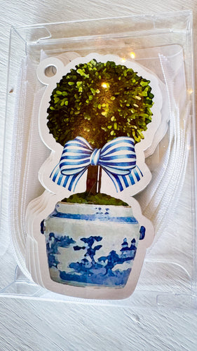 Blue Topiary Gift Tag