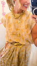 Beige Floral Embroidered Skirt Set