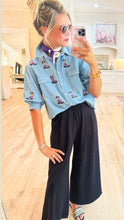 Light Denim Purple Boot Blouse
