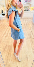 Denim Flutter Sleeve Dress