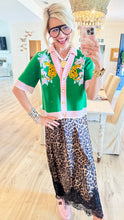 THML Green and Pink Tiger Print Cardigan