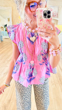 THML Ruffle Sleeve Floral Top