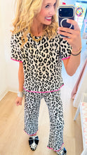 Animal Print Pink Contrast Pant Set