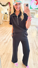 Black Zip Scuba Pant Set