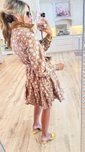 Dark Amber Floral Button Down Dress