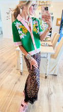 THML Green and Pink Tiger Print Cardigan