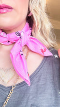 Pink Love Embroidered Bandana Scarf