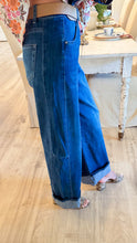 Medium Wash Cuffed Barrel Jeans