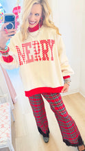Red and Ivory Merry Reversible Mock Neck