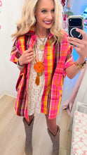 Ivy Jane Pink Plaid Pocho