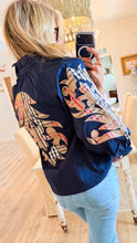 Navy Plaid Applique 3/4 Sleeve Top