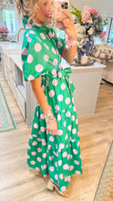 RESTOCK Green and Pink Polka Dot Midi Dress