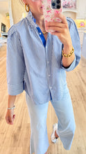Blue Stripe Button Down Blouse