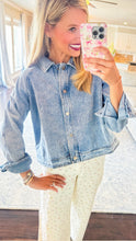 Washed Denim Cropped Jacket