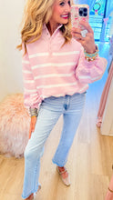 Pink and White Stripe Pullover