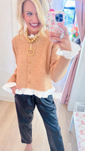 Latte and White Contrast Cardigan