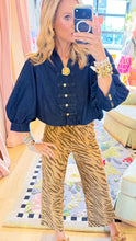 Dark Denim Balloon Sleeve Top