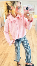 Light Pink Ruffle Collar Cardigan