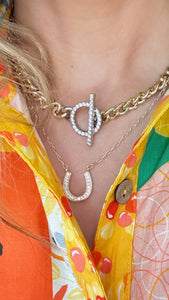 Gold Horse Shoe Necklace