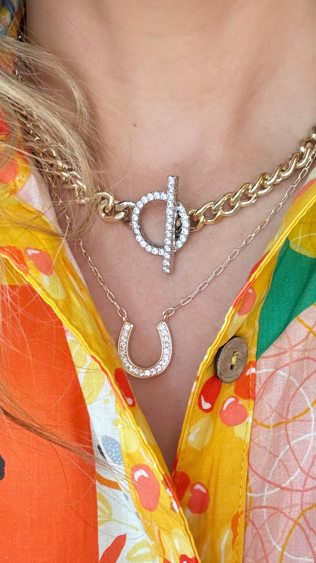 Gold Horse Shoe Necklace