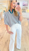 Black Stripe Dolman Sleeve Top