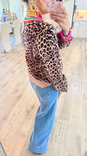 Leopard Contrast Stripe Cardigan