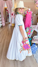 Queen of Sparkle White Multi Crab Midi Dress