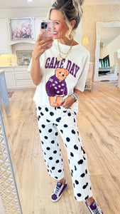 Purple Gameday Bear Tee
