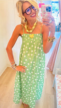 Light Green and White Polka Dot Maxi Dress